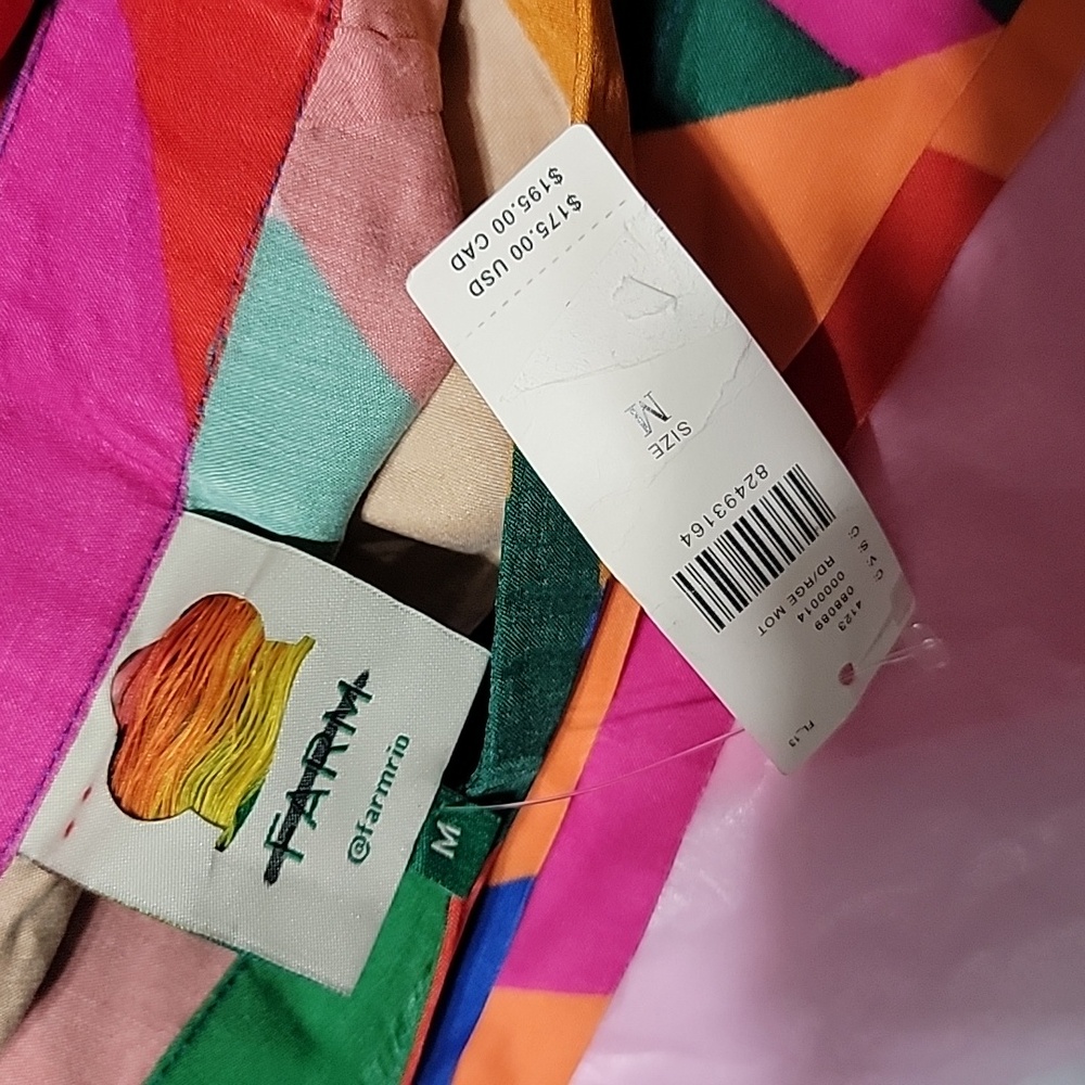NWT Farm Rio Colorful Abstract Art Leaves Flared Viscose Pants Anthropologie - Picture 8 of 9
